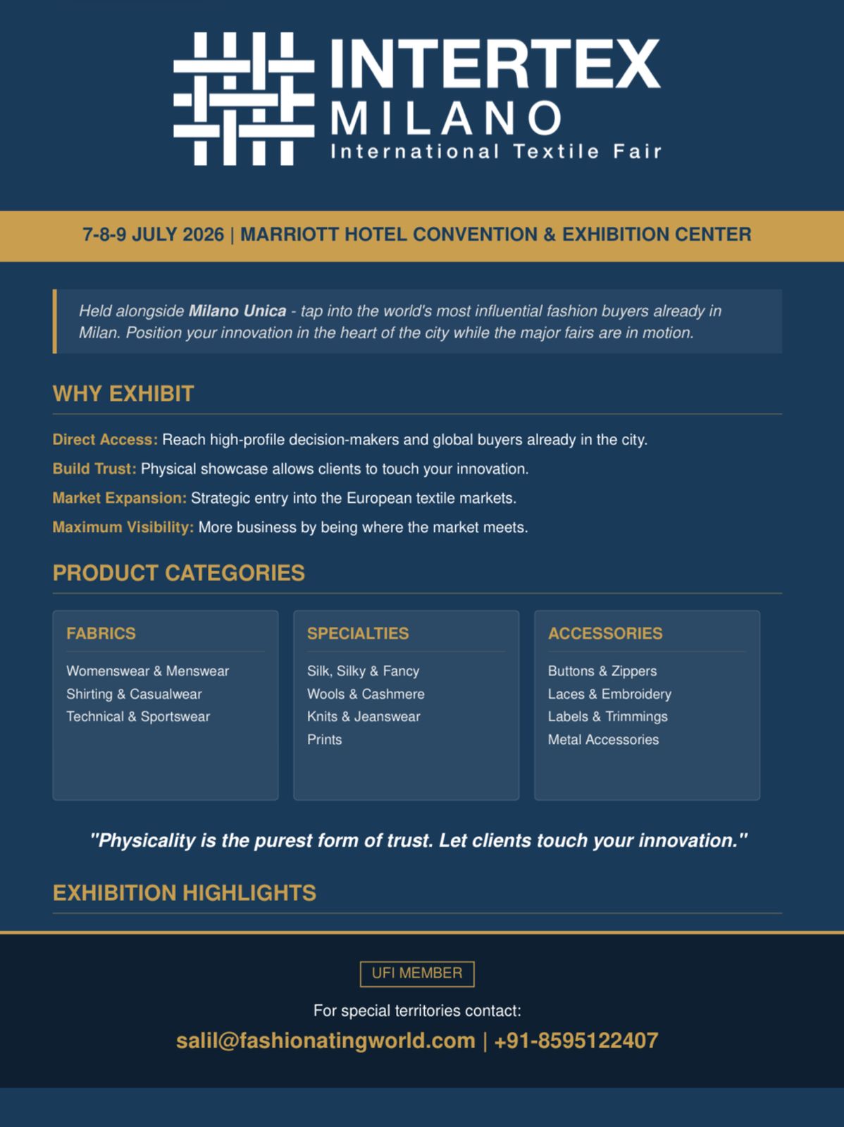INTERTEX MILANO 2026: International Textile Fair